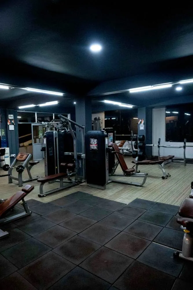 Row of exercise machines
